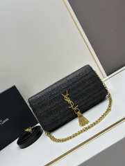 Uubags | Kate 99 Tassel In Raffia Black Bag 26x14x6cm - 1