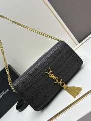 Uubags | Kate 99 Tassel In Raffia Black Bag 26x14x6cm - 4