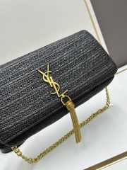 Uubags | Kate 99 Tassel In Raffia Black Bag 26x14x6cm - 5