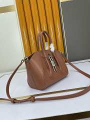 Uubags | Givenchy Mini Antigona Lock bag in brown box leather 23x27x13cm - 5