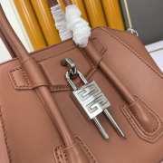 Uubags | Givenchy Mini Antigona Lock bag in brown box leather 23x27x13cm - 4