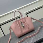 Uubags | Givenchy Mini Antigona Lock bag in pink box leather 23x27x13cm - 1