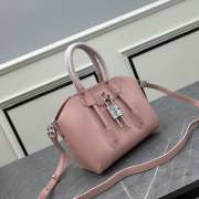 Uubags | Givenchy Mini Antigona Lock bag in pink box leather 23x27x13cm - 5