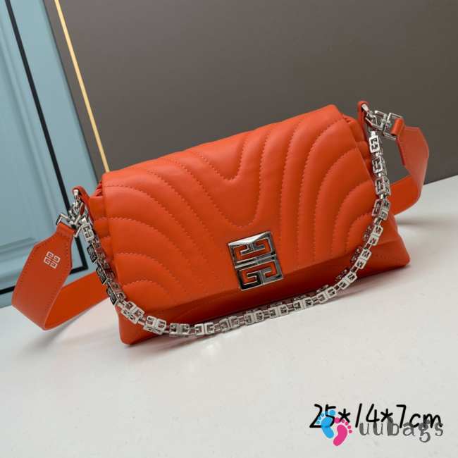 Uubags | Givenchy small 4G Soft bag in quilted leather orange 25x14x7cm - 1