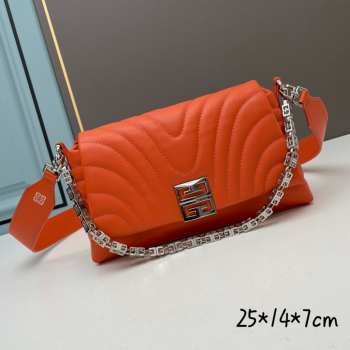 Uubags | Givenchy small 4G Soft bag in quilted leather orange 25x14x7cm