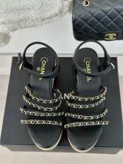 Uubags | Chanel Tweed Black Platform Sandals - 5