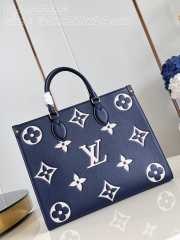 Uubags | Louis Vuitton M47084 OnTheGo MM In Navy Blue/Cream 35x27x14cm - 1