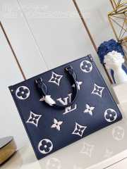 Uubags | Louis Vuitton M47084 OnTheGo MM In Navy Blue/Cream 35x27x14cm - 4