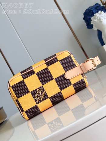 Uubags | Louis Vuitton N40567 Locker Dopp Kit Bag In Yellow 23x13x12cm