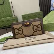 Uubags | Gucci Diana Camel and ebony jumbo GG canvas Jumbo GG Wallet 19x10.5x2cm - 1