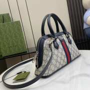 Uubags | Gucci Ophidia Small Top Handle Bag Blue And Ebony GG Supreme Canvas 31.5x16.5x8cm - 5