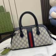 Uubags | Gucci Ophidia Small Top Handle Bag Blue And Ebony GG Supreme Canvas 31.5x16.5x8cm - 4