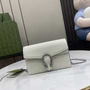 Uubags | Gucci Dionysus Super Mini Bag Rosso Ancora White Patent Leather 17.5x11x6.5cm - 1