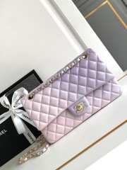 Uubags | Chanel Classic Bag 11.12 Tie-dye Treated Calf Leather & Gold Metallic Purple & Pink - 1