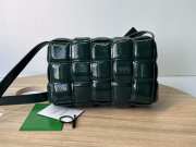 Uubags | Bottega Veneta Padded Cassette Patent Leather  Bag In Dark Green 26x18x8cm - 6