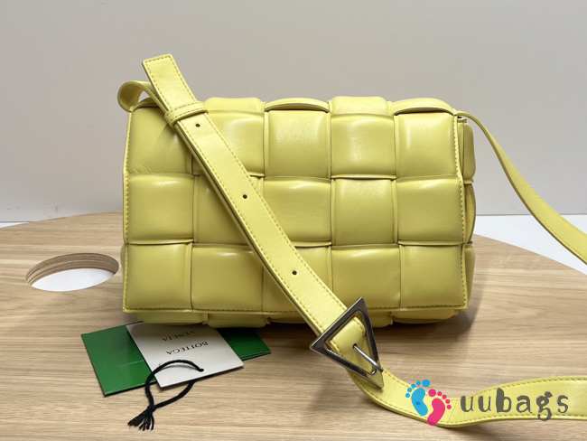 Uubags | Bottega Veneta Padded Cassette Soft Lambskin Leather Bag In Yellow 26x18x8cm - 1