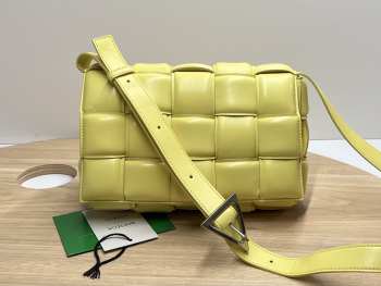 Uubags | Bottega Veneta Padded Cassette Soft Lambskin Leather Bag In Yellow 26x18x8cm