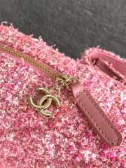 Uubags | Chanel Mini Backpack Pink Tweed With Gold Hardware 13x18x9cm - 6