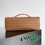 Uubags | Bottega Veneta Top handle Long Clutch Andiamo With Handle In Brown 13x31x3cm - 5