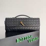 Uubags | Bottega Veneta Top handle Long Clutch Andiamo With Handle In Black 13x31x3cm - 1