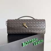 Uubags | Bottega Veneta Top handle Long Clutch Andiamo With Handle In Dark Brown 13x31x3cm - 1