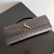 Uubags | Bottega Veneta Top handle Long Clutch Andiamo With Handle In Dark Brown 13x31x3cm - 3