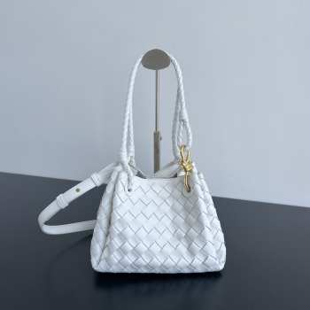 Uubags | Bottega Veneta Small Andiamo Parachute Bag In White 21x17x16.5cm