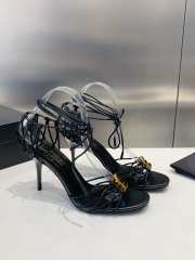 Uubags | YSL Babylone Sandals In Black Smooth Leather 9cm - 5