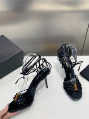 Uubags | YSL Babylone Sandals In Black Smooth Leather 9cm - 3