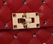 Uubags Valentino Garavani Rockstud Spike chain bag in red supple lambskin Nappa 20x11.5x5cm - 6