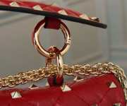 Uubags Valentino Garavani Rockstud Spike chain bag in red supple lambskin Nappa 20x11.5x5cm - 5