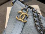 Uubags | Chanel Gabrielle Light Blue Python Bag 20cm - 3