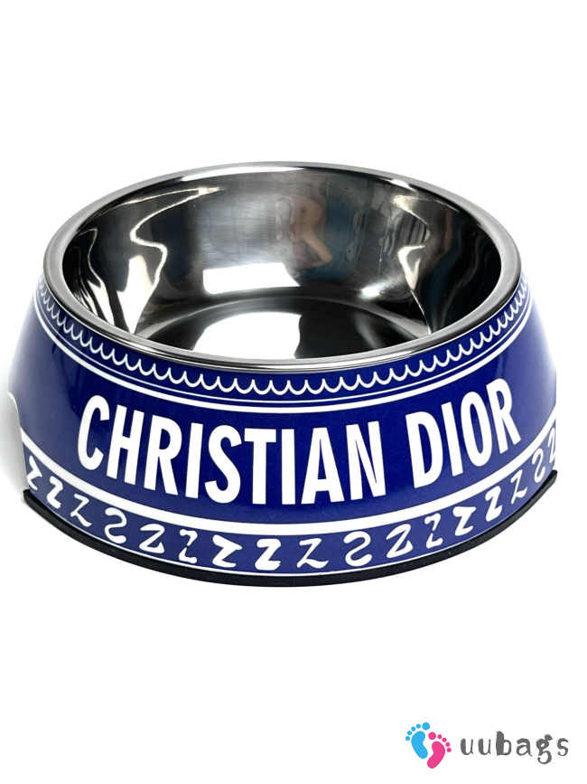 Uubags | Dior Blue Pet Stainless Steel Feeding Bowl  - 1