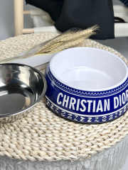 Uubags | Dior Blue Pet Stainless Steel Feeding Bowl  - 4