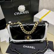 Uubags | Chanel 19 Flap Bag Quilted Shiny Crumpled Calfskin and Shearling 26cm - 4