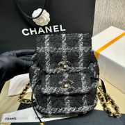 Uubags | Chanel Duma Backpack Black Tweed Gold Hardware 22K 21cm - 6