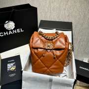 Uubags | Chanel 24C 19 series brown backpack 26x22x16cm - 5