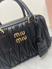 Uubags | Miu Miu Arcadie matelassé nappa leather bag in black 13x19x6cm - 3