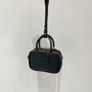 Uubags | Miu Miu leather micro bag in black 10.5x4cm - 1