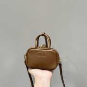 Uubags | Miu Miu leather micro bag in brown 10.5x4cm - 1