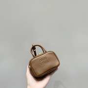 Uubags | Miu Miu leather micro bag in brown 10.5x4cm - 3