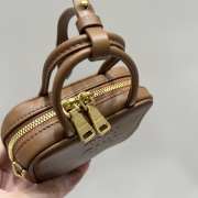 Uubags | Miu Miu leather micro bag in brown 10.5x4cm - 2