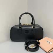 Uubags | Miu Miu Arcadie leather bag in black 10.5x22x7.5cm - 6