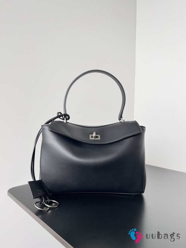 Uubags | Balenciaga Rodeo handbag in black smooth calfskin, silver hardware 29x20x10cm - 1