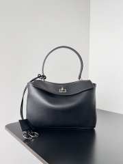 Uubags | Balenciaga Rodeo handbag in black smooth calfskin, silver hardware 29x20x10cm - 1