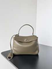 Uubags | Balenciaga Rodeo handbag in taupe smooth calfskin, silver hardware 29x20x10cm - 1