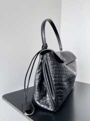 Uubags | Balenciaga Rodeo bag in black supple crocodile embossed calfskin silver hardware  - 3