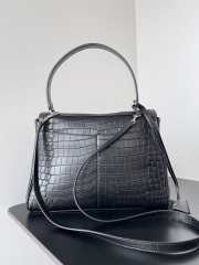 Uubags | Balenciaga Rodeo bag in black supple crocodile embossed calfskin silver hardware  - 6