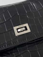 Uubags | Balenciaga Rodeo bag in black supple crocodile embossed calfskin silver hardware  - 5