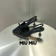 Uubags | Miu Miu satin slingback pumps in black 5cm - 2